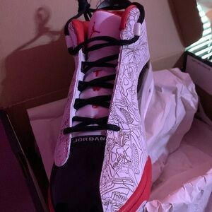 Red and black size 7 youth Jordans